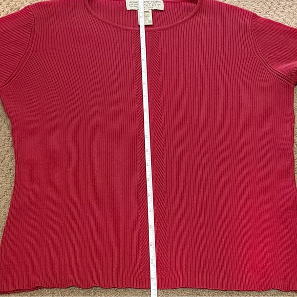 VTG JONES NEW YORK COUNTRY ESSENTIALS 74%Silk 26%Cotton Ram Red Sweater M - Picture 5 of 5